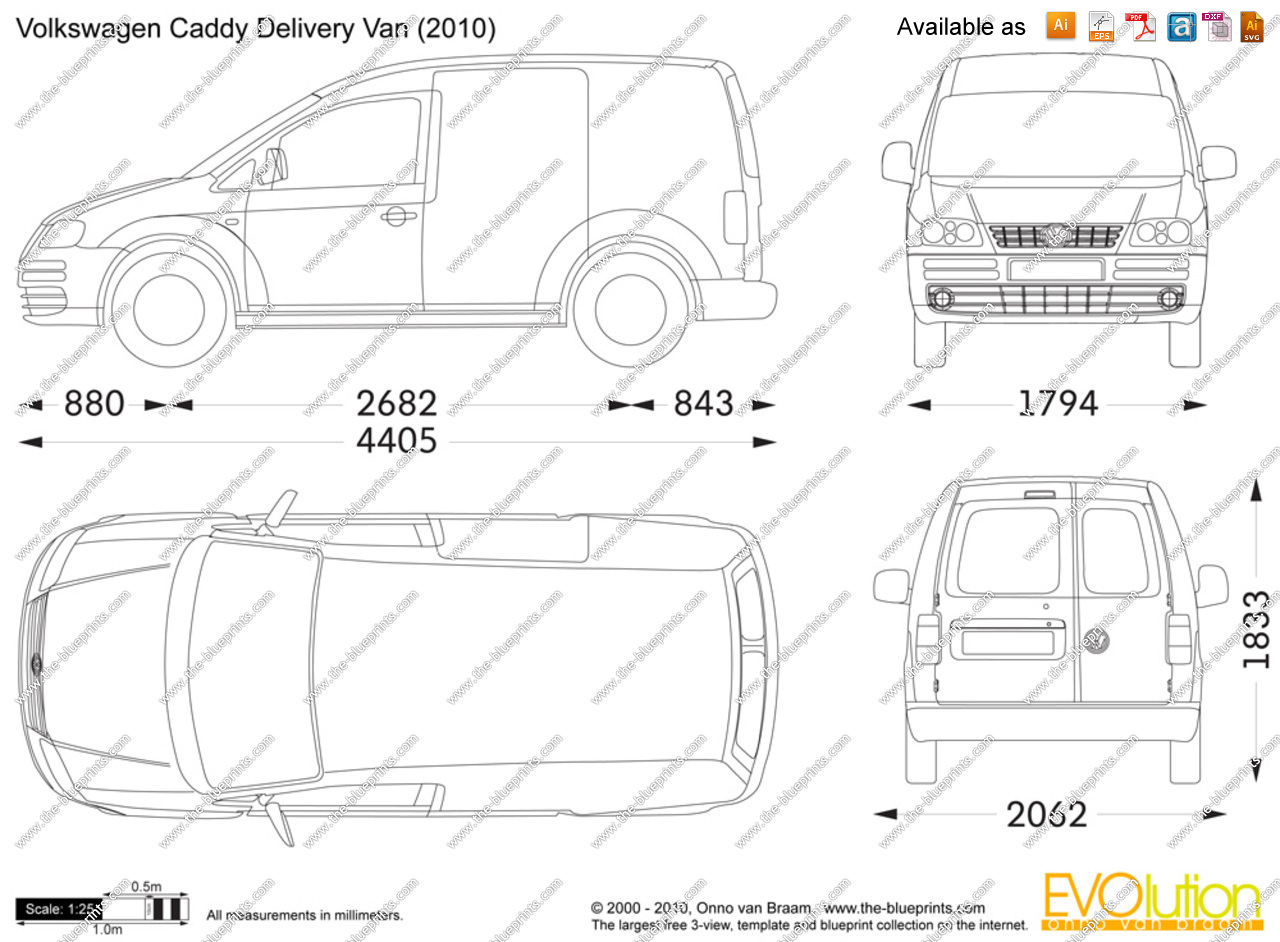 Volkswagen caddy размеры