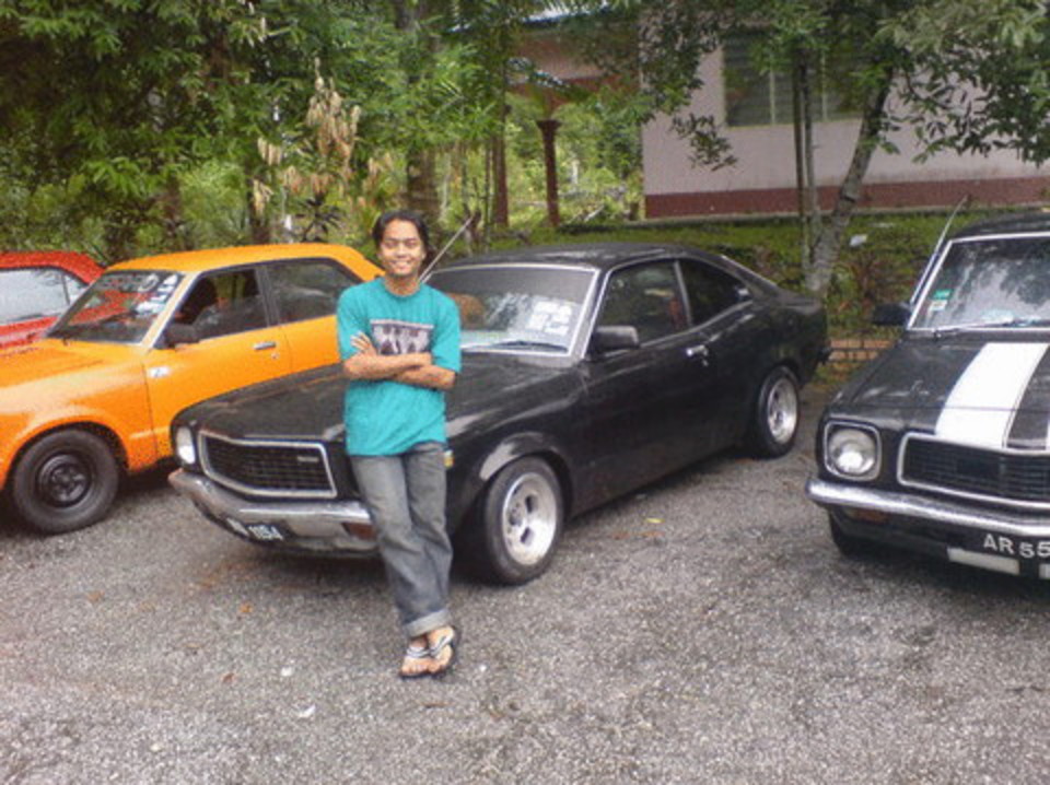 This is Mazda 818 Coupe 1975.Owned by my freind.my car is besides this coupe
