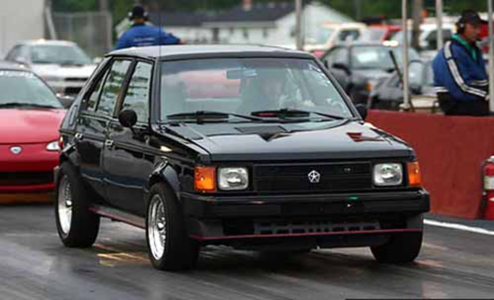 Don D's Dodge Omni (12.3 @ 111 mph). Custom recalibrated computer and Stage