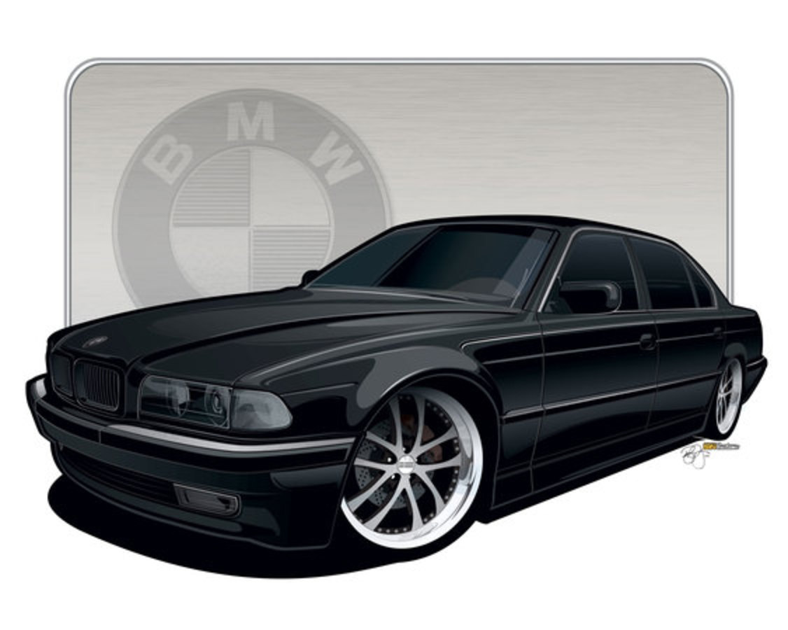 Just off the digital drawing board, is my wifes 1997 BMW 740il â€“ Illustrated