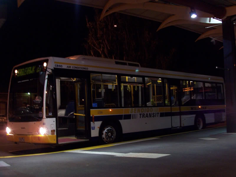 #41 (Volvo B12BLE, Custom) about to depart on the 19:18 Route 3 service to