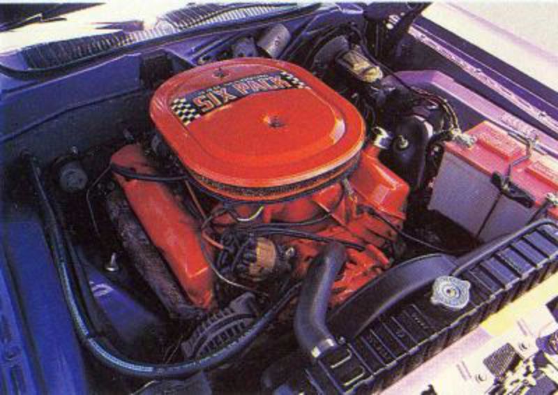 tri-carb Six Pack with 390. The 425-bhp 426 Hemi cost $1228 with