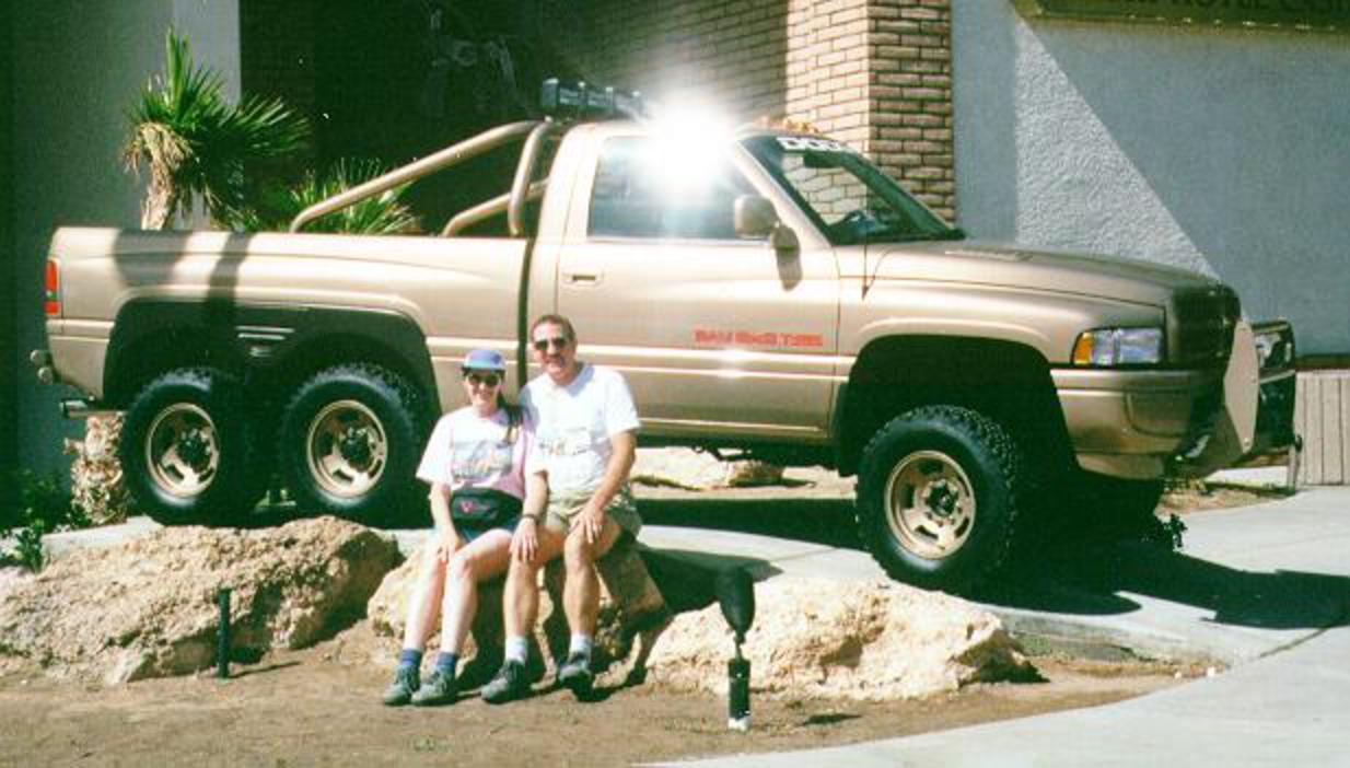 Sue and I Check The T-Rex at the October '97 TDR rally in NV.