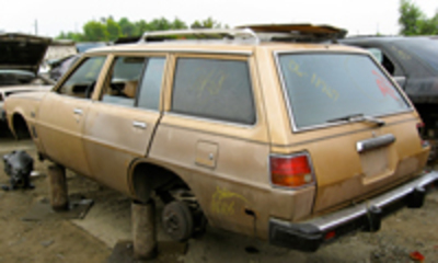 in a junkyard not that far away, comes this Dodge Colt Station wagon.