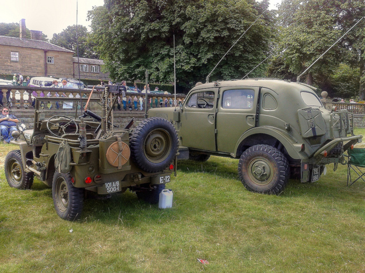 Willys Jeep and Volvo TP21 Sugga Radiocar Wortley Hall Vintage Vehicle Rally