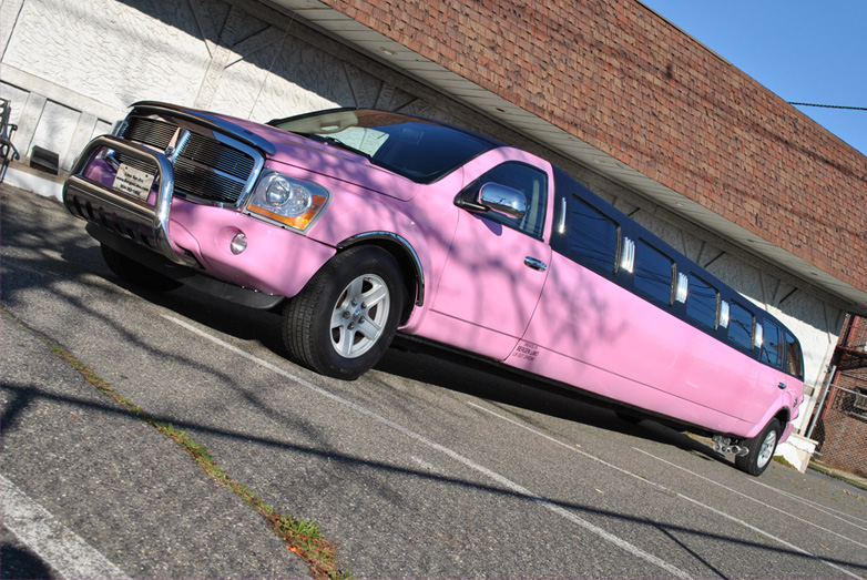 Pink Limo New Jersey Dodge Durango for Sweet 16 Sweet 15 Quinceanera NJ