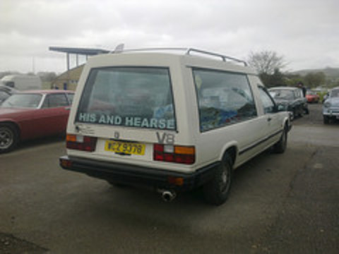 Volvo 740 hearse. It pays to have a sense of humour if you're going to drive