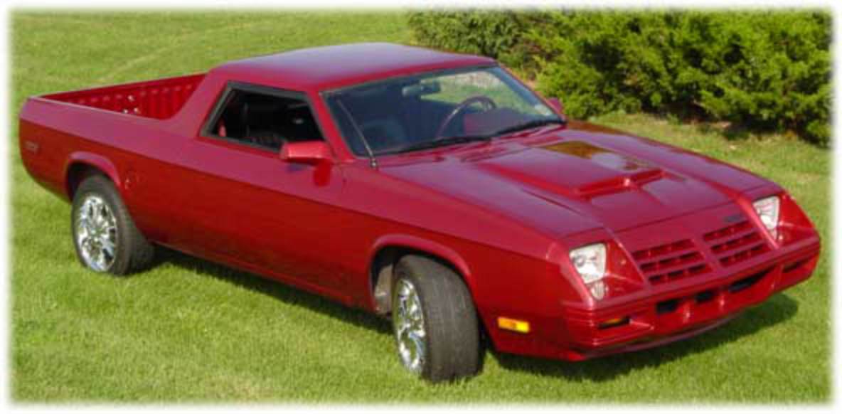 The Dodge Rampage concept vehicle is equipped with a V8 internal combustion