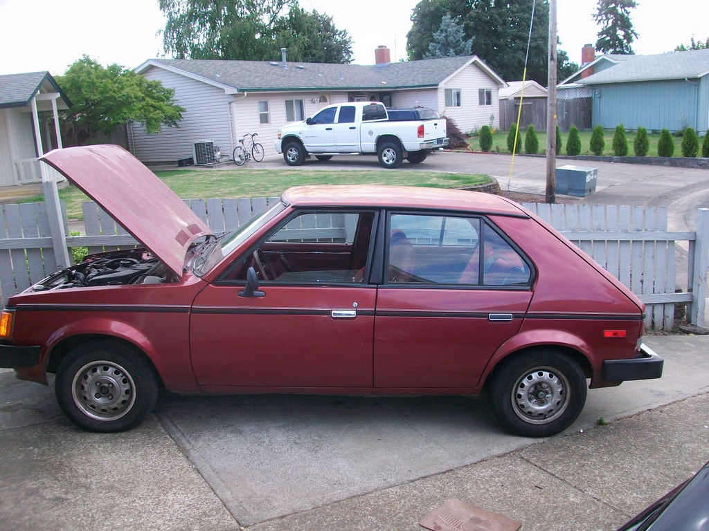This is my 89 dodge omni that has been in my family since my grandpa bought
