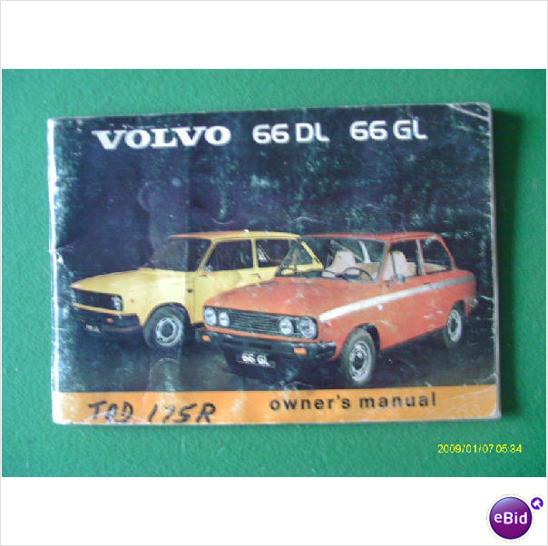 Owners Handbook - Volvo 66DL / 66GL. Auction Description