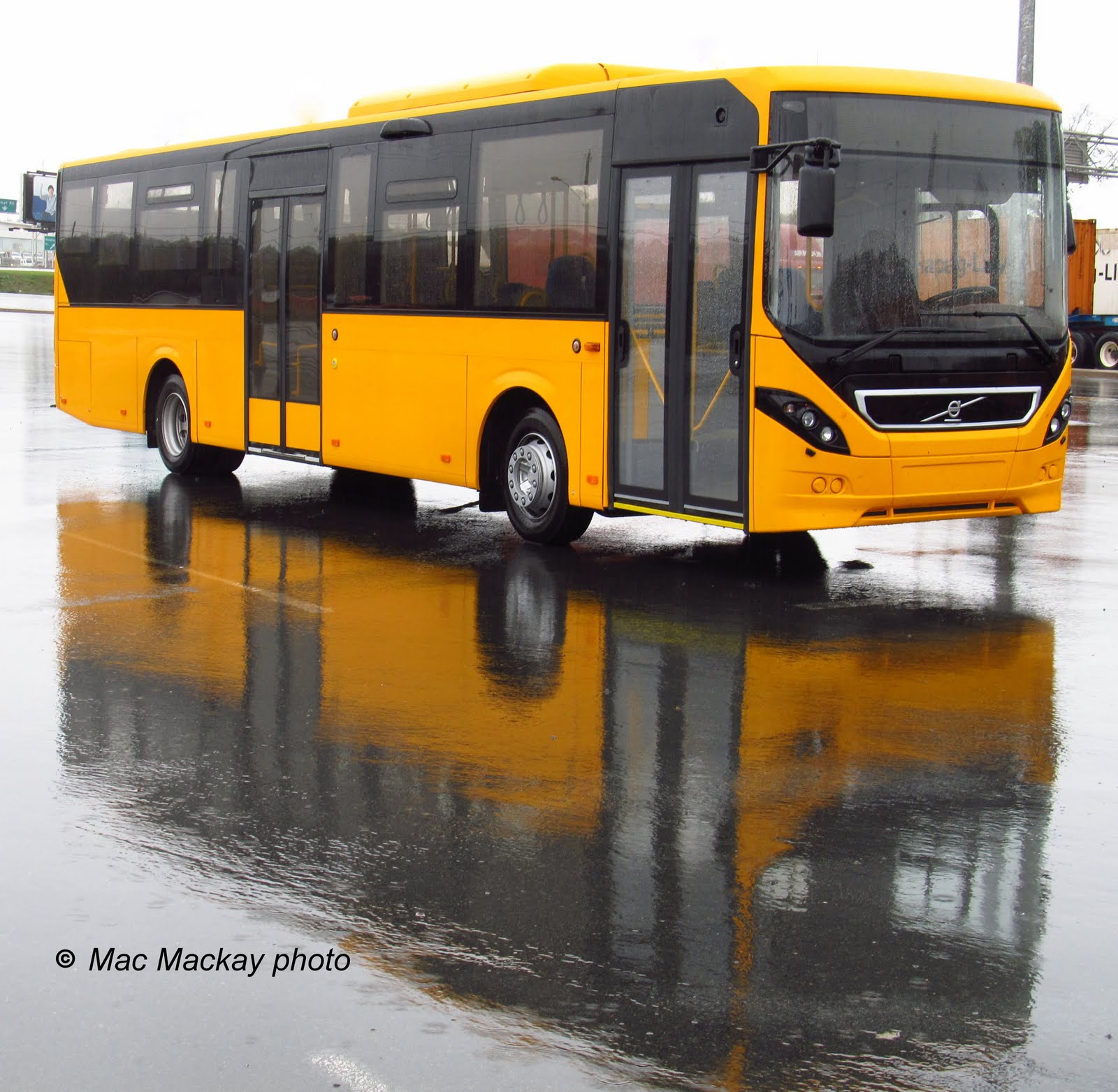 Volvo 7900 range transit bus, but painted school bus yellow.