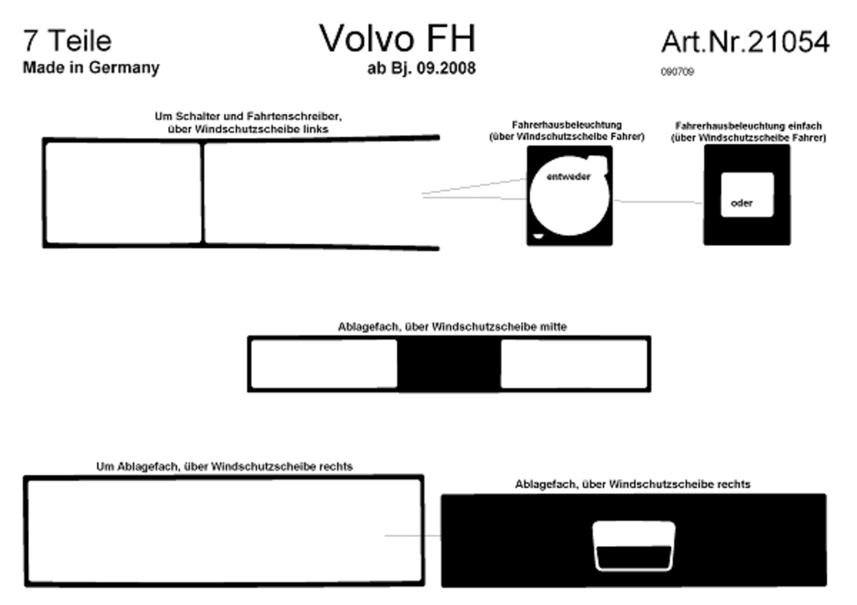 Trim Set for Volvo FH6 - ab 09.08 LHD P21054