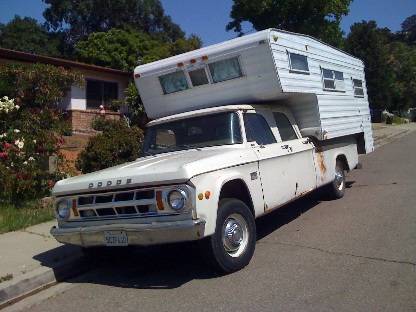 Big ol' Dodge double cab Camper Special. Nice original condition and more