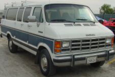 1992 DODGE B350 VAN, White/ Blue Full size van. V8, AC, PS, PW, PL, CC,