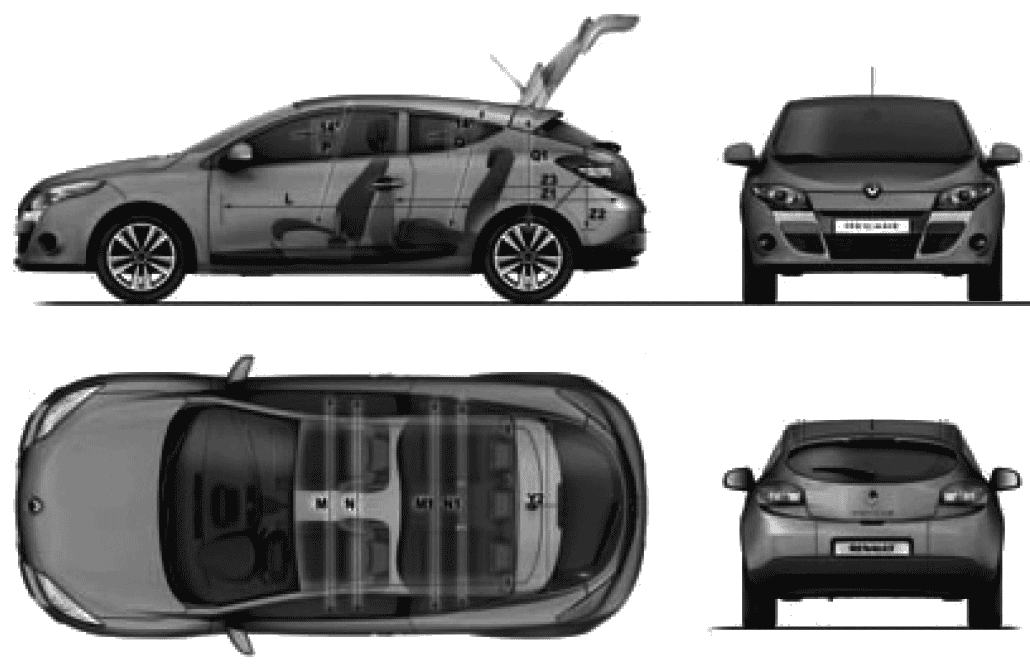 Длина меган 3. Renault Megane 3 габариты. Рено Меган 3 габариты. Габариты Рено Меган 3 хэтчбек. Габариты Рено Меган хэтчбек.