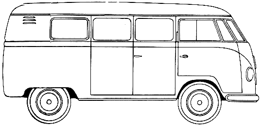 1954 Volkswagen Type 2 Microbus Bus blueprint