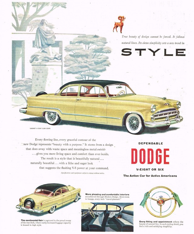 Car Photos > Dodge Coronet > 1953 Dodge Coronet Club Coupe Ad