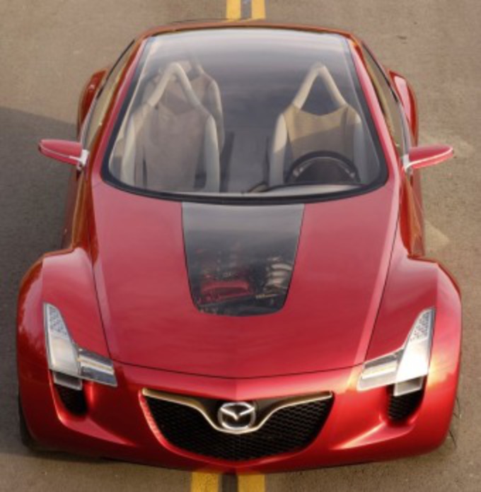 Mazda Kabura Concept Note the clear bonnet section, and how the front