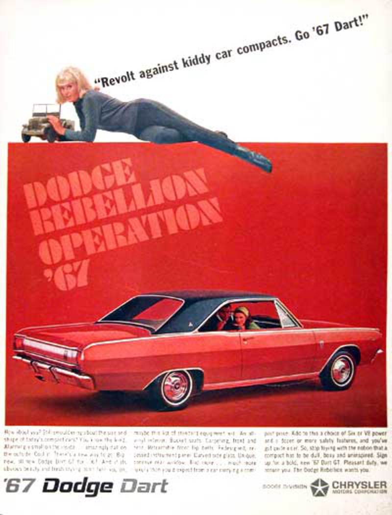 1967 Dodge Dart GT Coupe Classic Vintage Print Ad