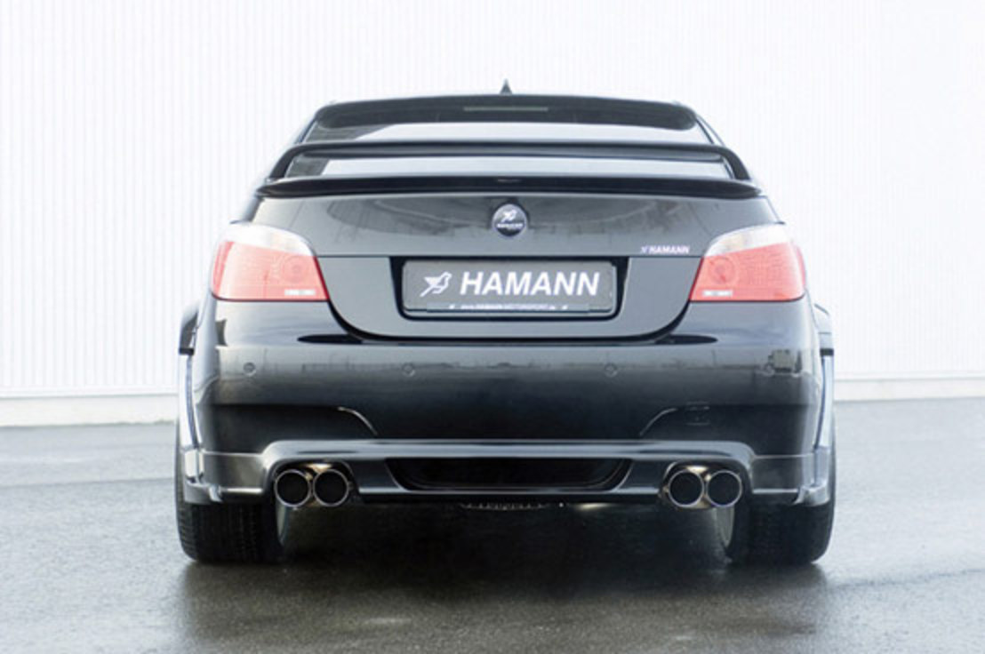 the HAMANN 4-pipe sports rear silencer. Its sound â€“ which is enough to