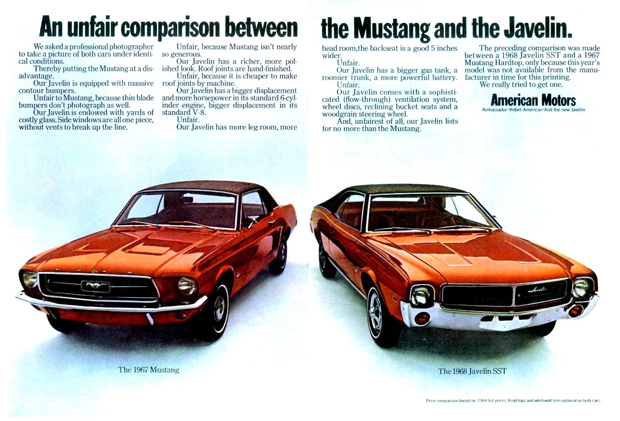 1968 AMC Javelin SST vs. 1967 Ford Mustang | Flickr - Photo Sharing!