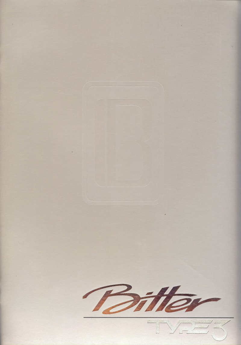 1993 BITTER "Type 3" - 3.0 V6, Language: English, Category: Brochures