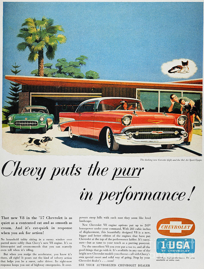 Chevrolet Ad, 1957 Photograph by Granger - Chevrolet Ad, 1957 Fine ...