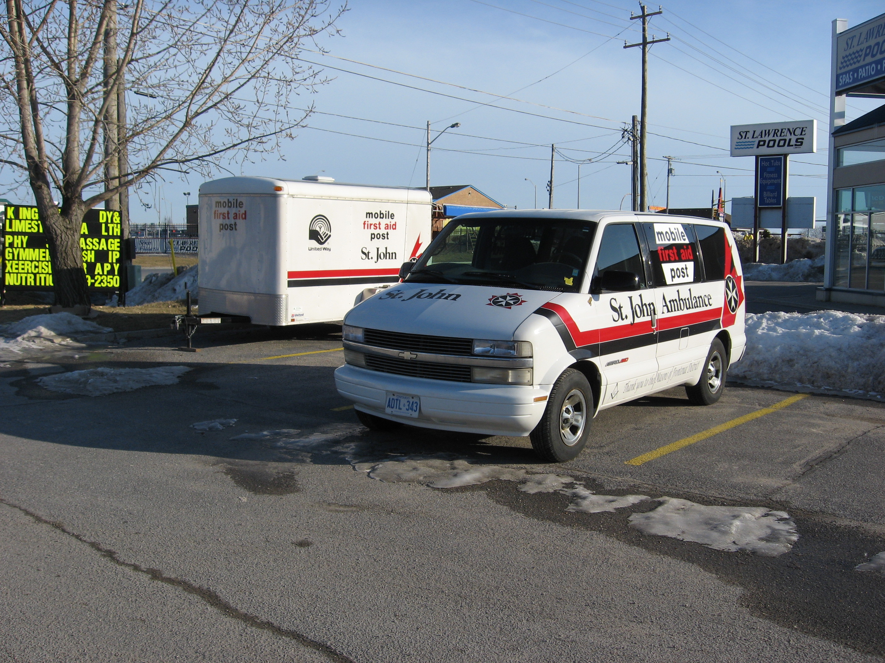 St. John Ambulance Chevrolet Astro AWD mini van and United trailer ...
