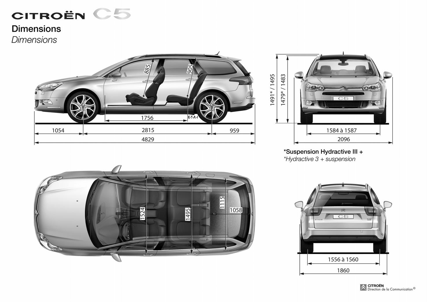 Длина универсала. Габариты Ситроен с5 универсал. Citroen c5 универсал габариты. Citroen с5 габариты. Ситроен с5 универсал Размеры.