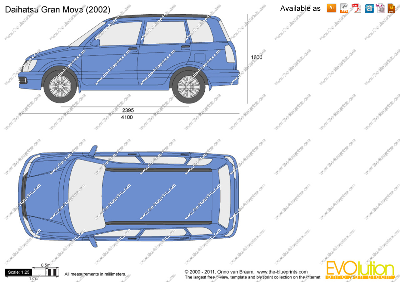 The-Blueprints.com - Vector Drawing - Daihatsu Gran Move