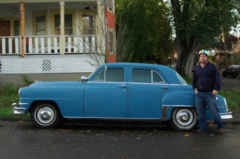 OLD PARKED CARS.: 1952 DeSoto Custom Sedan and Jaime.