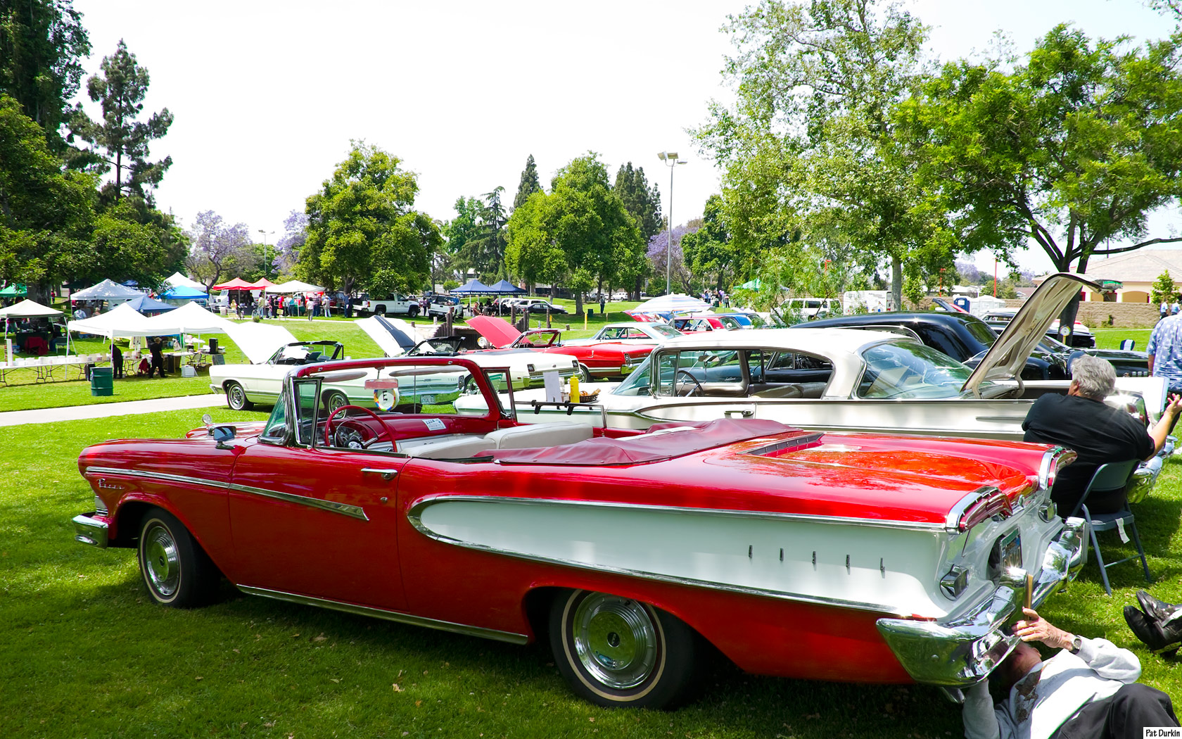 1958 Edsel Pacer Convertible with top down - red & white - rvl ...
