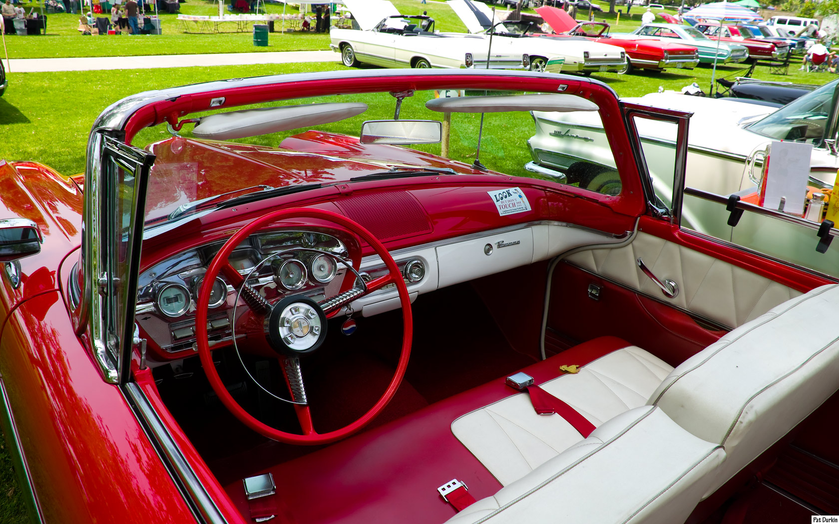 1958 Edsel Pacer Convertible with top down - red & white ...