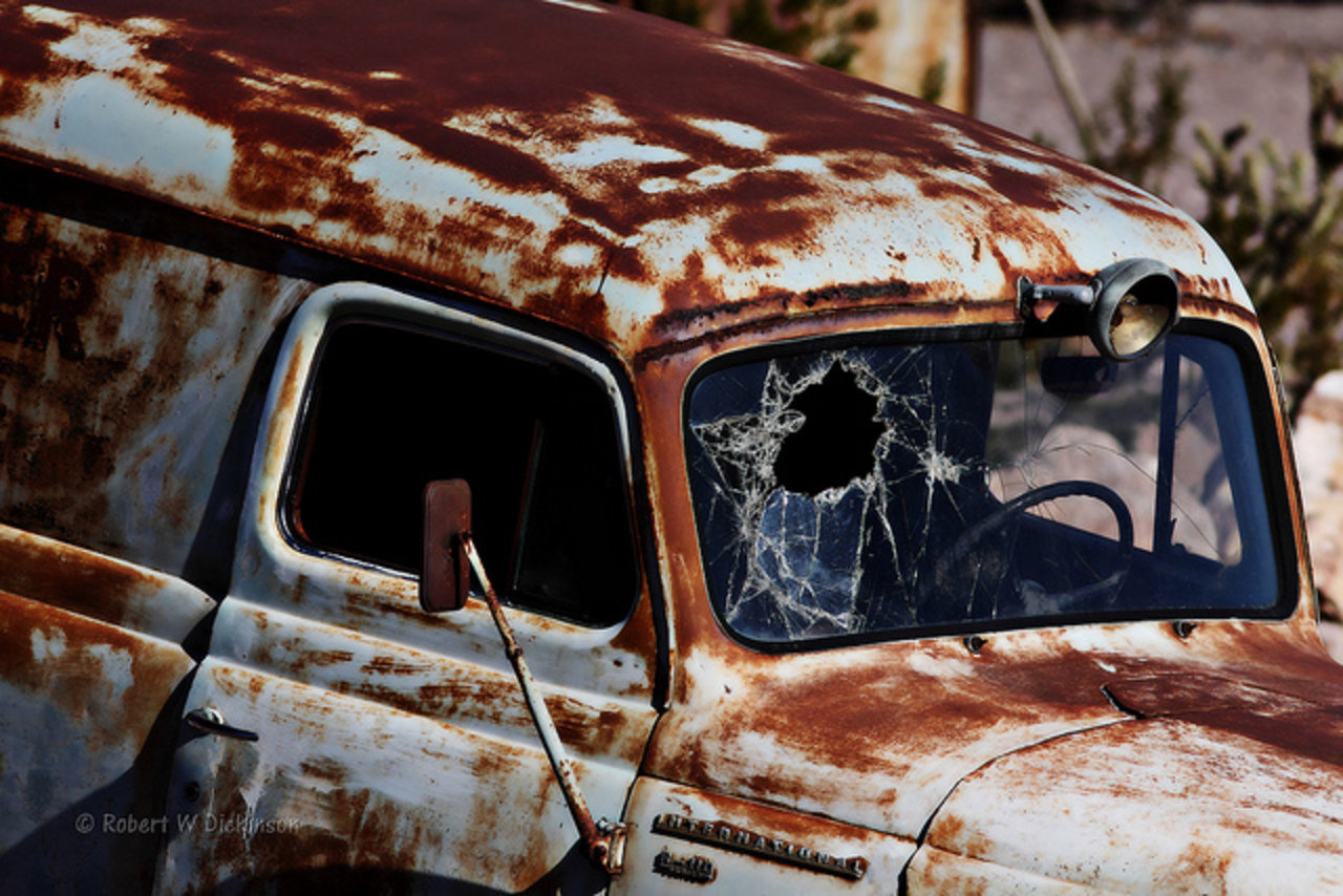 Trashed International Panel Truck in Nelson, Nevada | Flickr ...