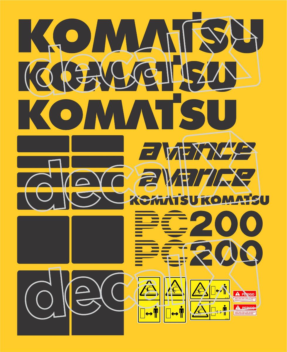Kit Adesivos Komatsu Pc200 Avance !!! Decalx - R$ 255,00 no ...