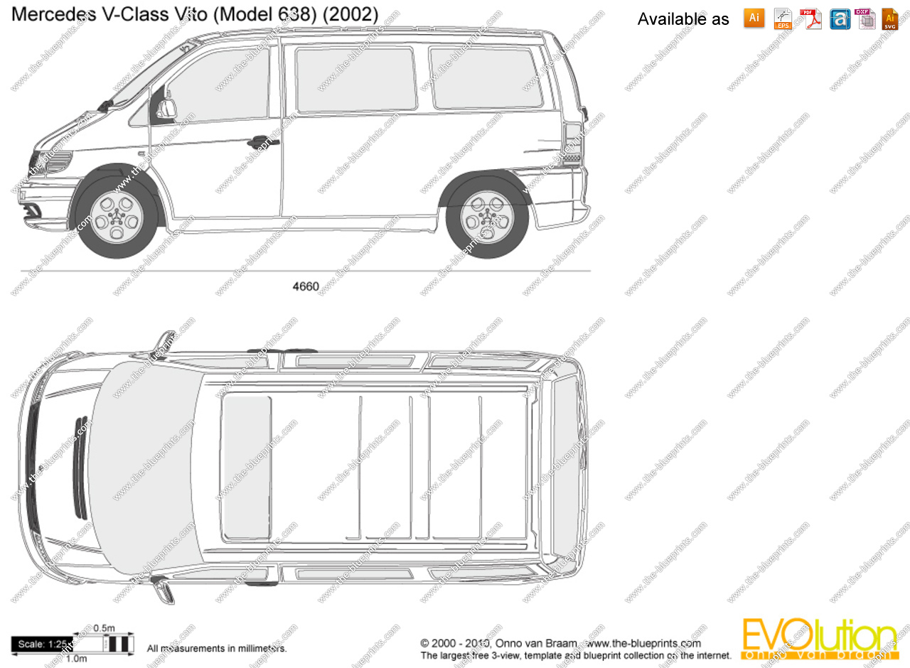 Mercedes-Benz Vito W638 vector drawing