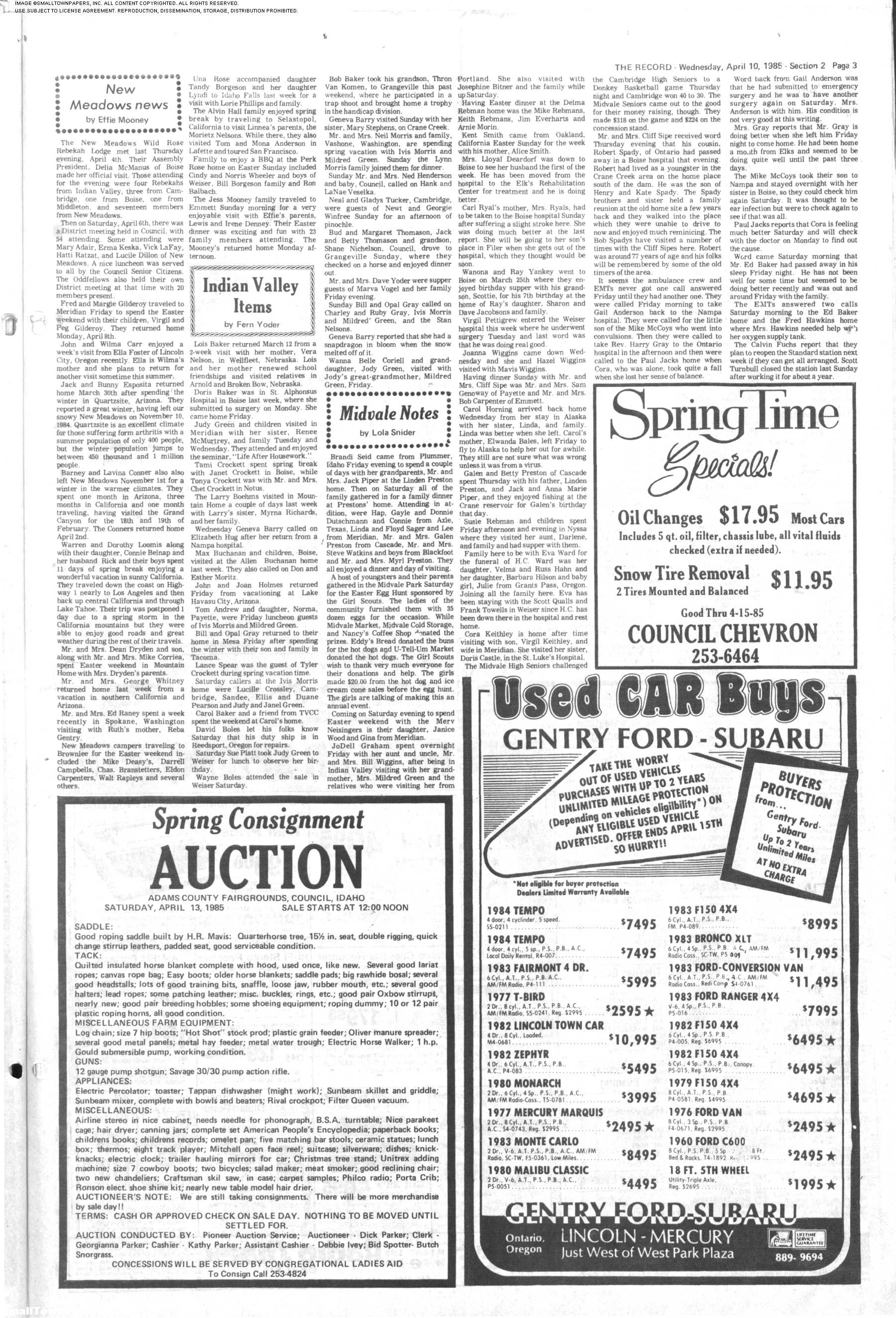 The Adams County Record April 10, 1985 Page13
