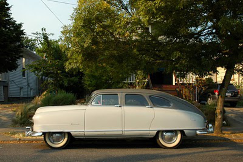 OLD PARKED CARS.: 1950 Nash Airflyte Statesman.
