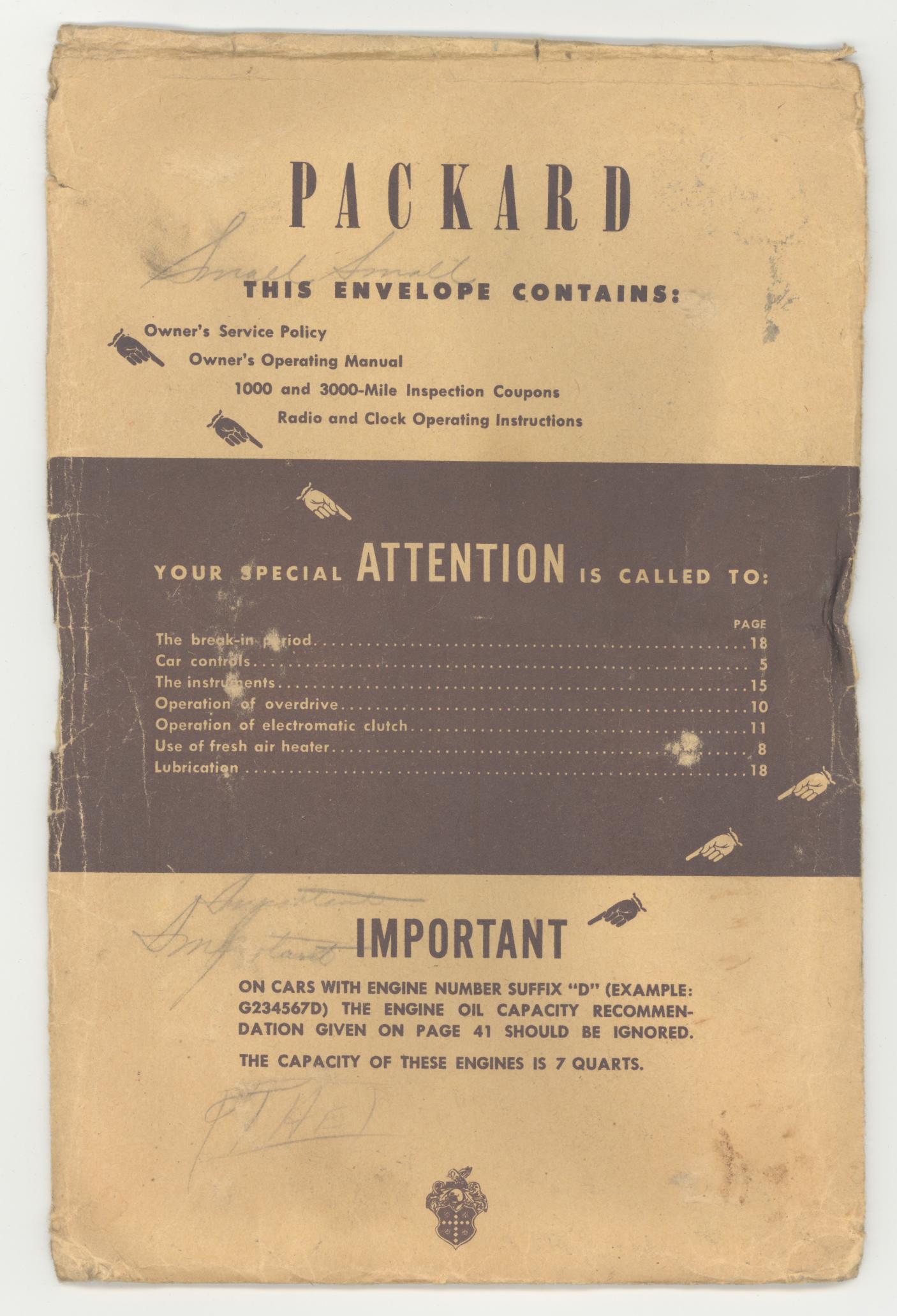 1949 Packard Club Sedan Papers