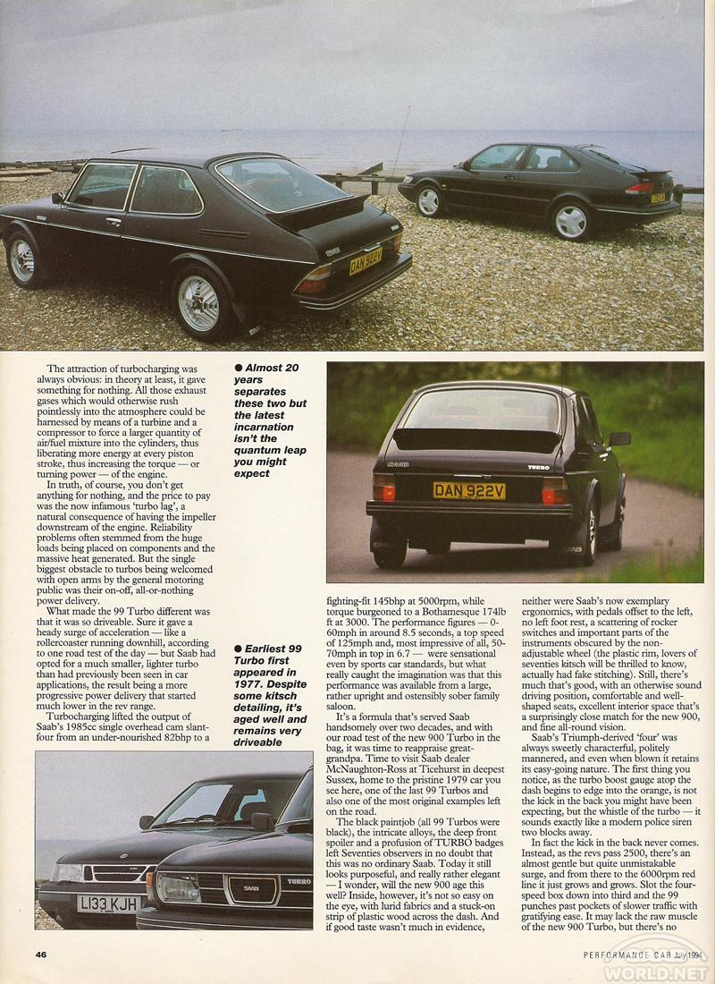 Saab 99s - Blast from the past - magazine article