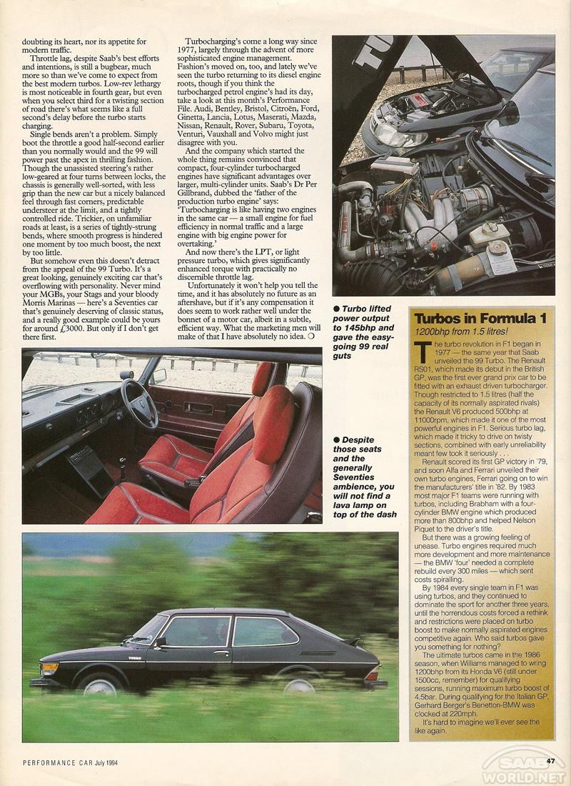 Saab 99s - Blast from the past - magazine article