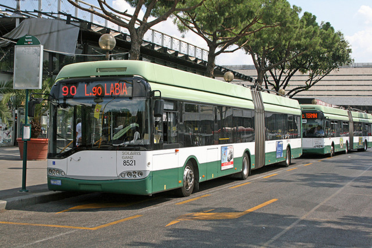Solaris Ganz Trollino 18 Trolleybuses, Termini Station, Rome ...