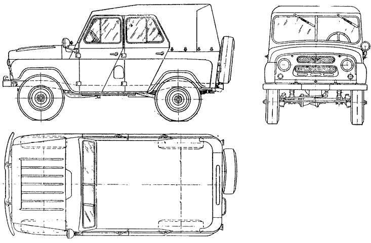 Automobile UAZ-469 : immagine di anteprima immagine figura disegno ...