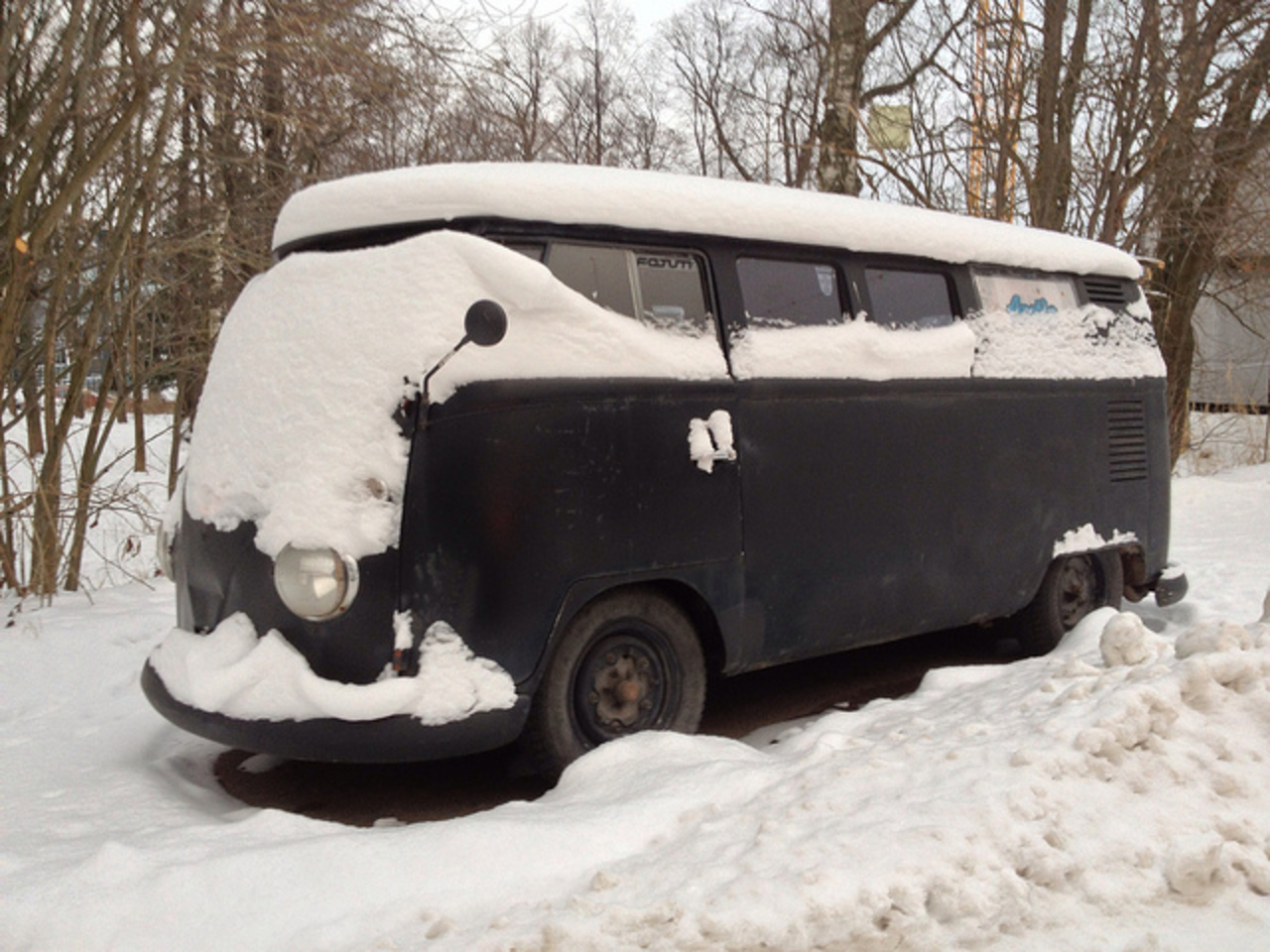 Volkswagen Kleinbus '65 covered in snow, Helsinki, Finland ...