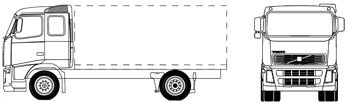 CAR blueprints - Volvo FH12 4x2 Truck blueprint