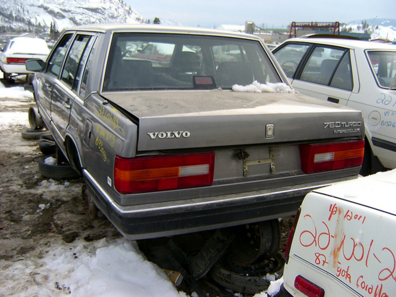 Volvo 760 turbo 1990, grey pick and pull Kelowna BC feb 12 2011a ...