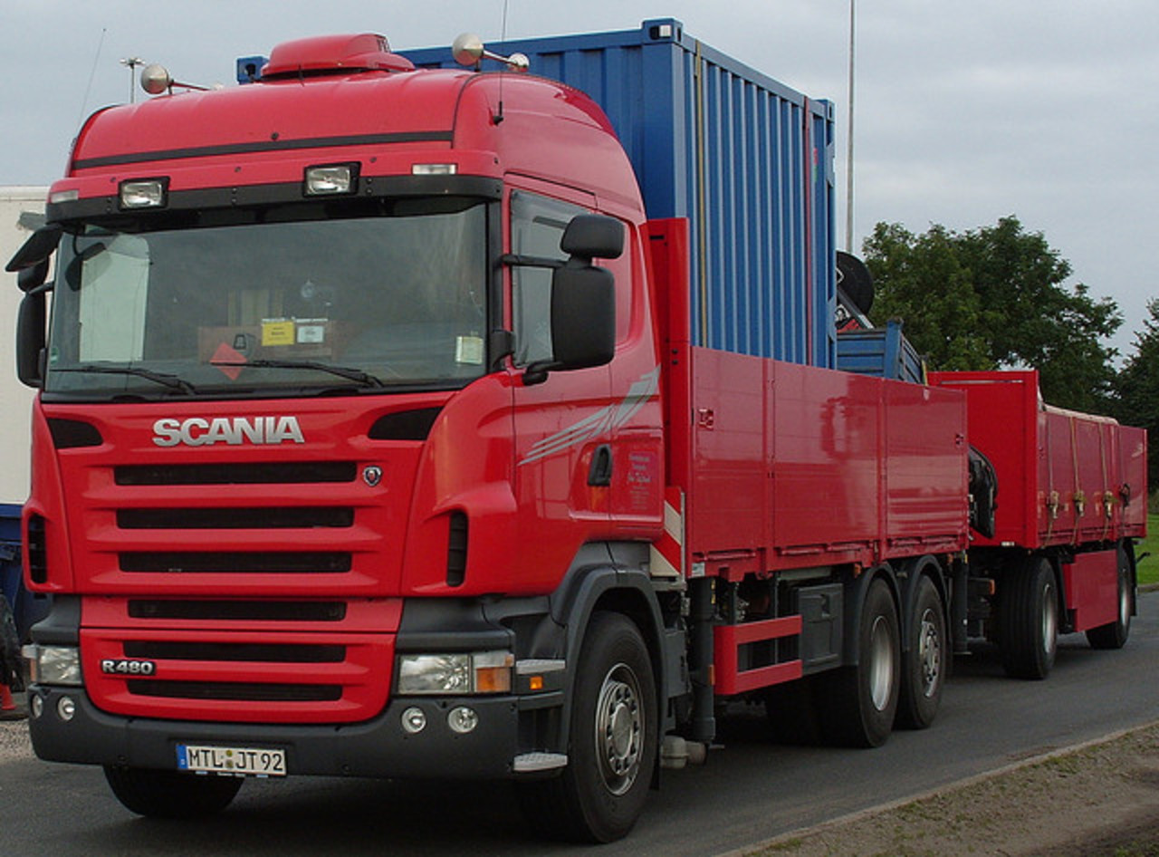no name Scania R480 6x2 gaglift rigid dropside+crane tandem axle ...