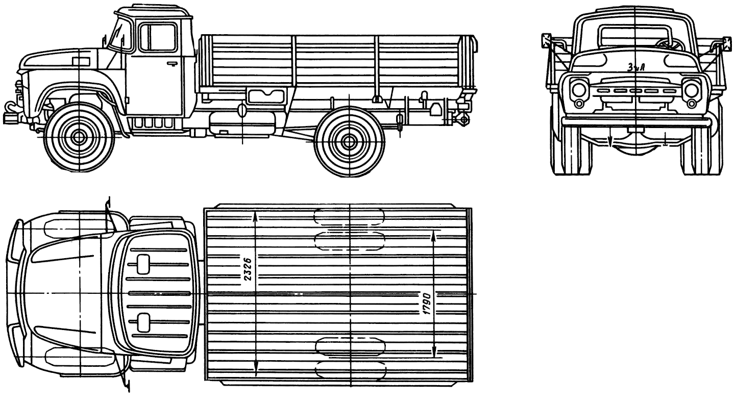 CAR blueprints - 1962 ZIL 130-80 Truck blueprint