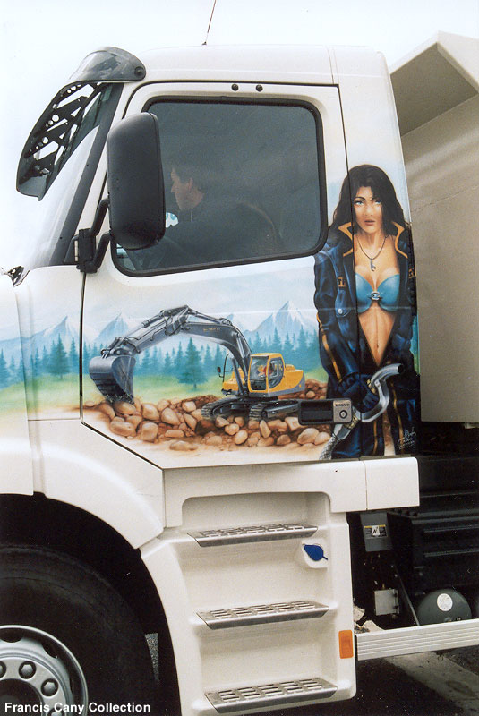 Mural on a Volvo NH12 taken at Chalons, France in May 2002.