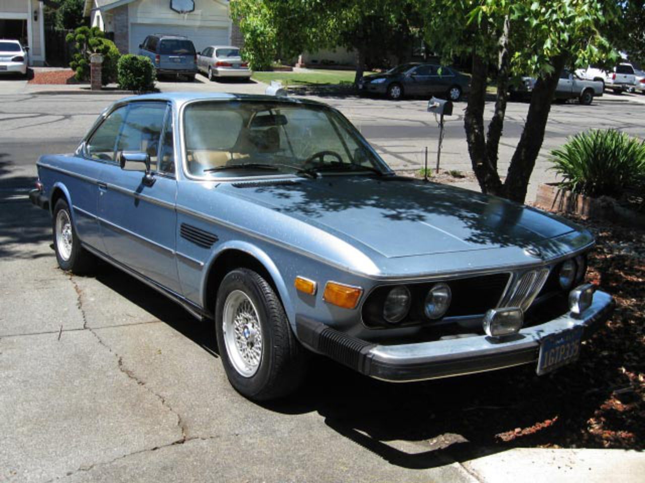 1974 BMW 3.0 CS. California Car, Blue Plates, Solid